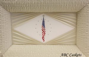 American Flag Panel with Diamond Rays, Vanilla Cream Satin