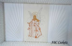 Angel Panel on White Crepe with Rays on Both Sides