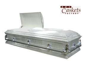 Casket with Silver Mirrored Sequins Fabric