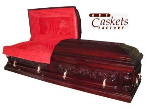 Opulent Casket with Firebird Red Velvet Interior