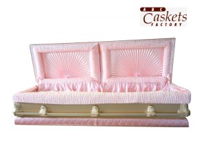 Chanel Style Pink and Gold Casket, Double Ray Pink Satin Interior